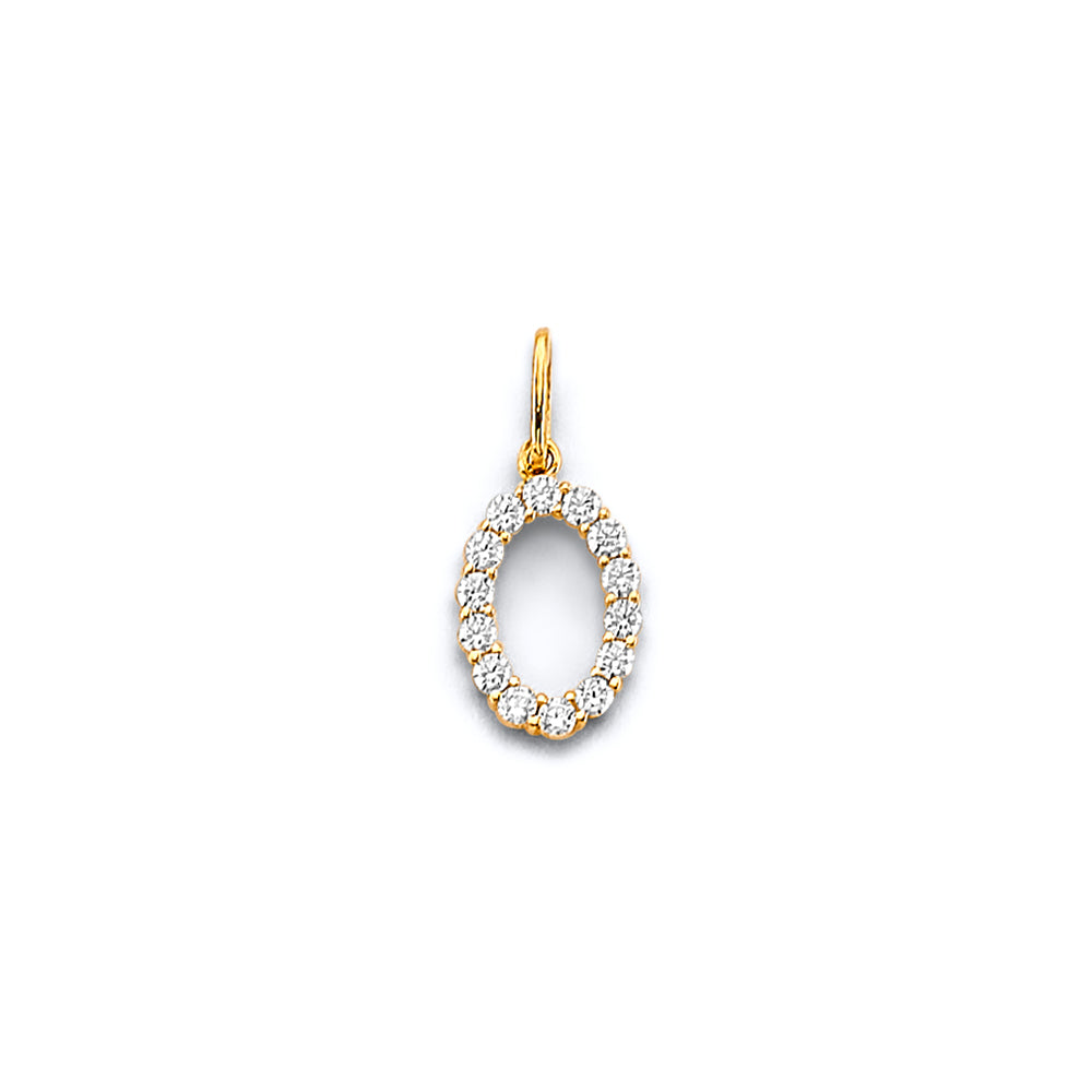 14KY CZ Number Pendant 8