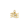 14KY CZ Cancer Zodiac Pendant