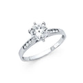14KW CZ ENGAGEMENT RING (RG10W)