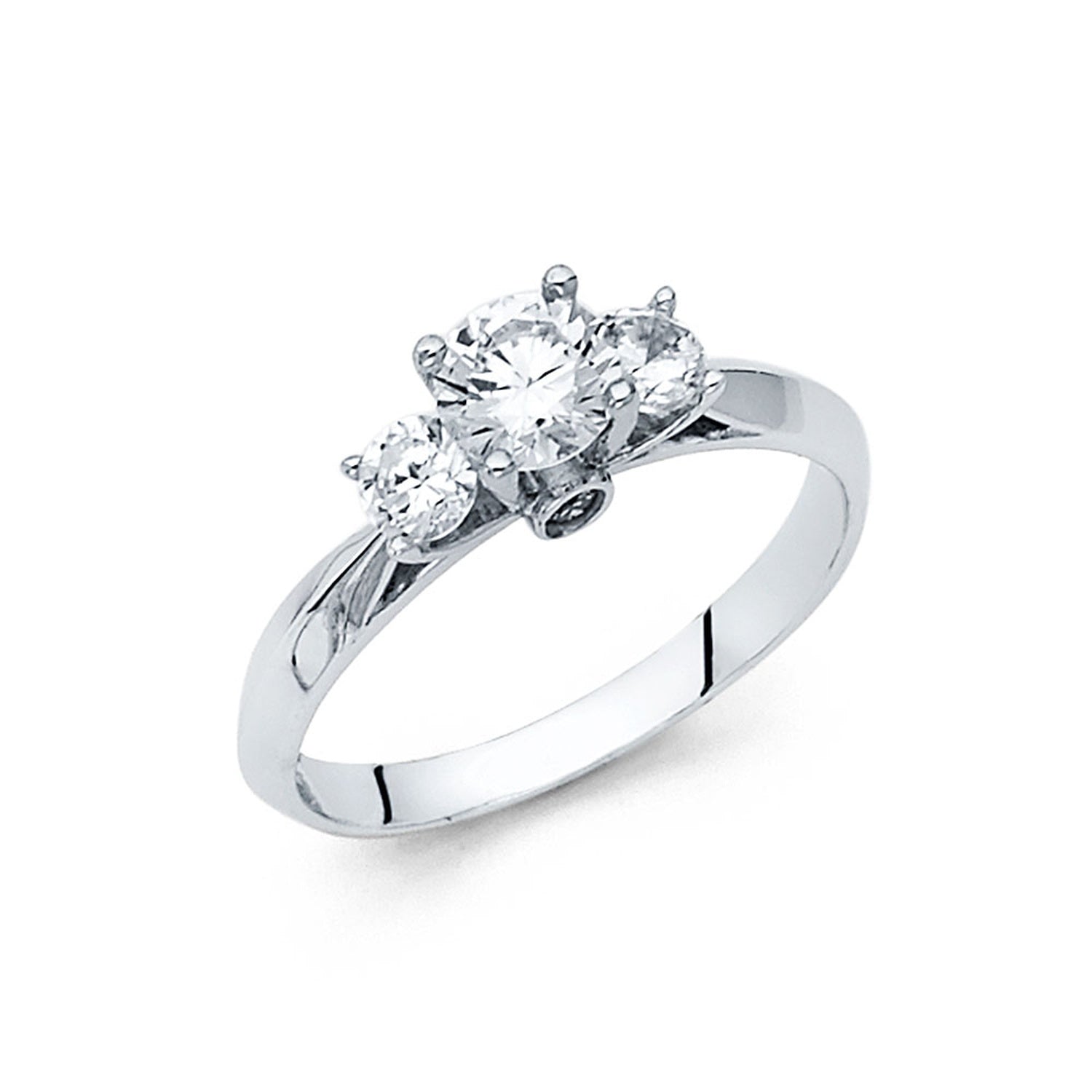 14KW CZ ENGAGEMENT RING (RG15W)