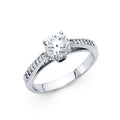 14KW CZ ENGAGEMENT RING (RG19W)