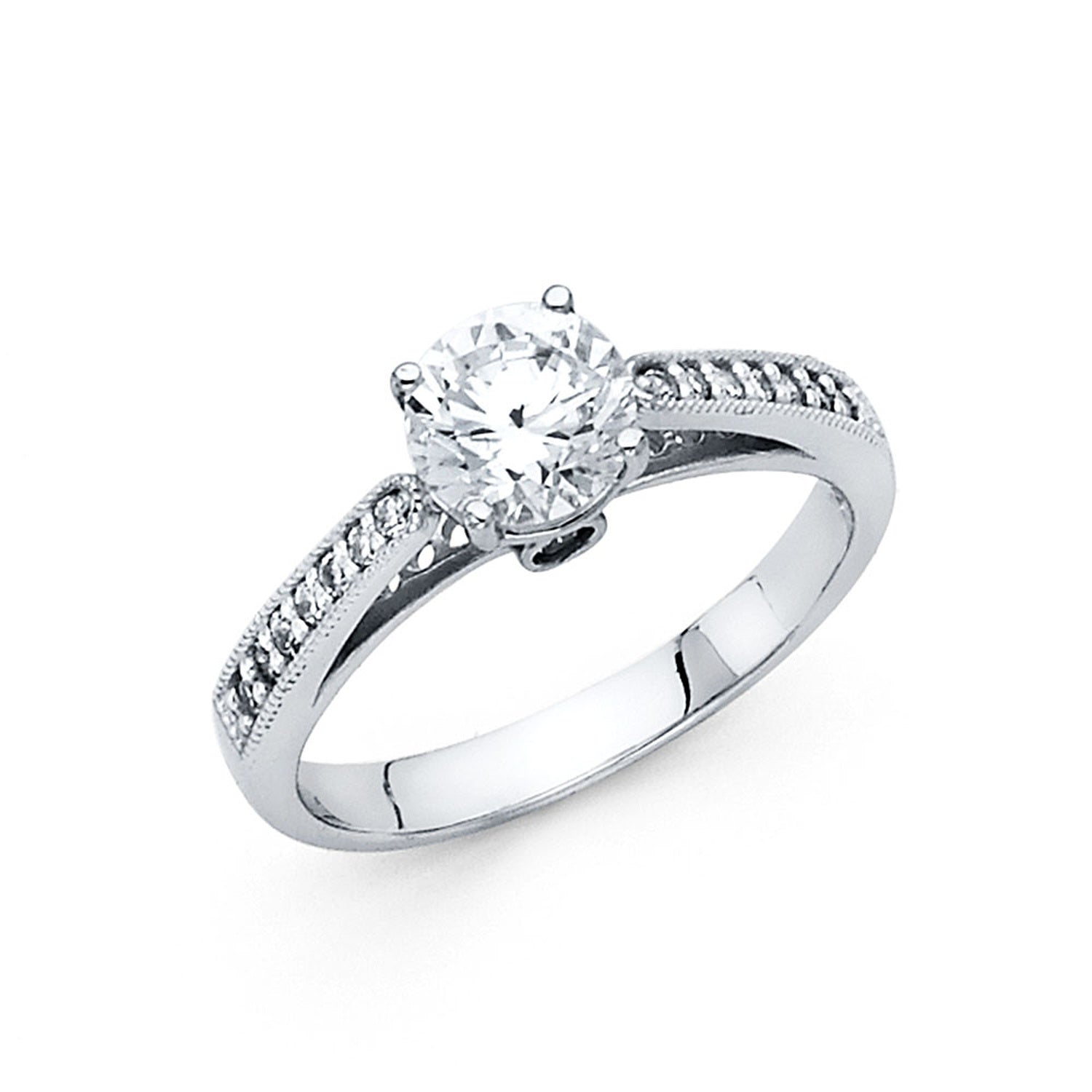 14KW CZ ENGAGEMENT RING (RG19W)