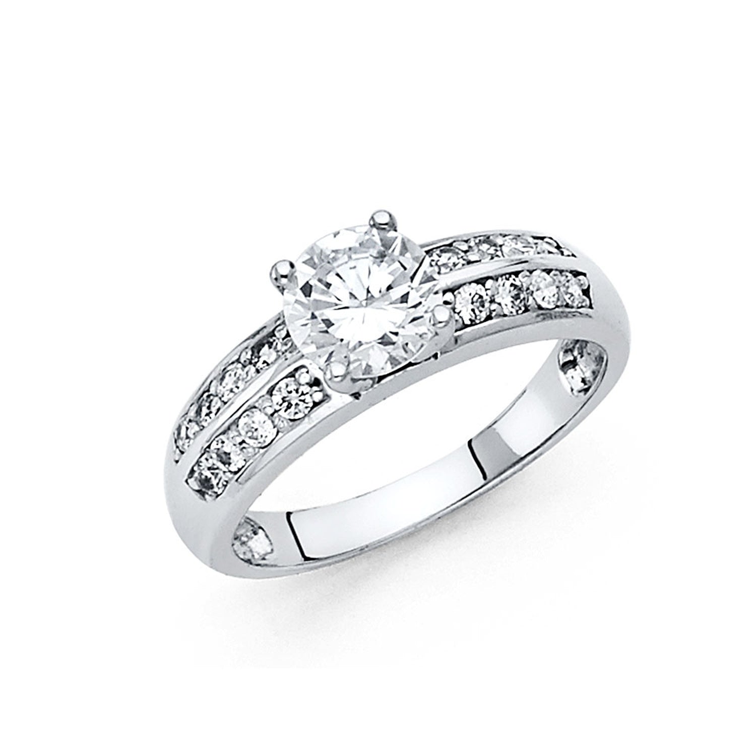 14KW CZ ENGAGEMENT RING (RG21W)
