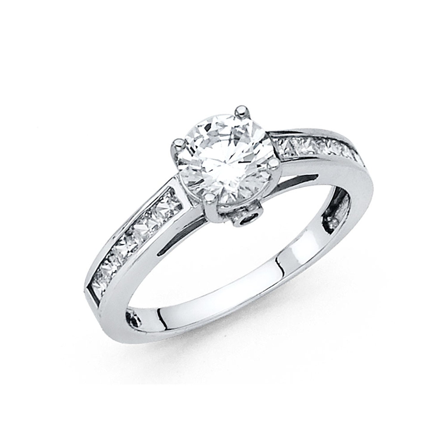 14KW CZ ENGAGEMENT RING (RG23W)