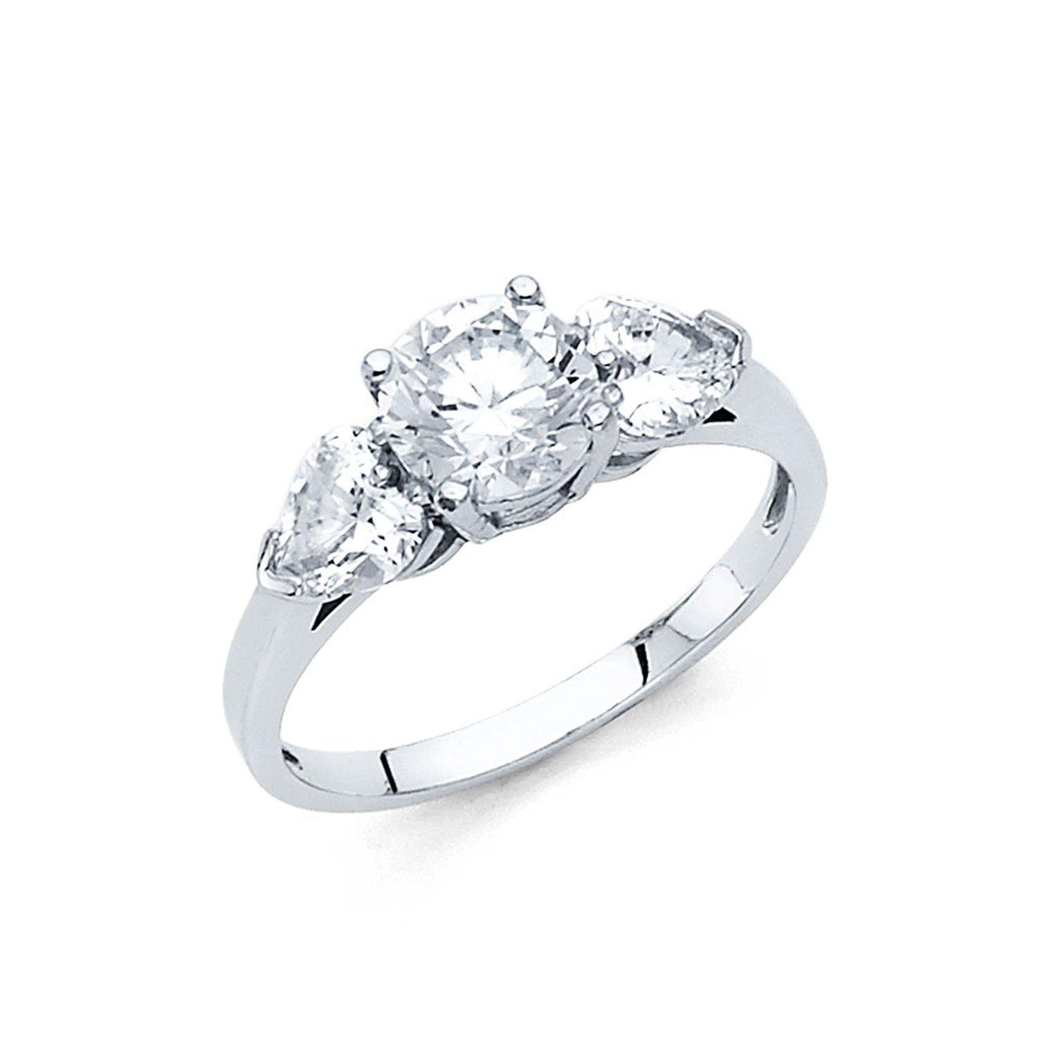 14KW CZ ENGAGEMENT RING (RG35W)