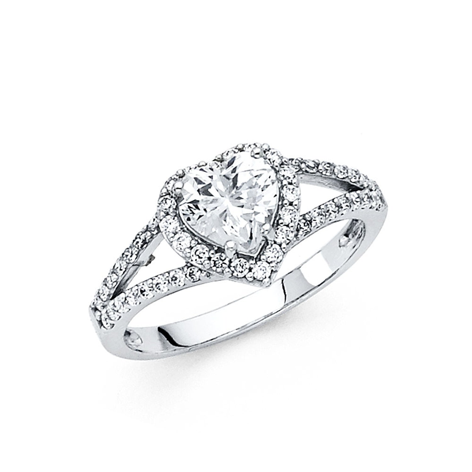 14KW CZ ENGAGEMENT RING (RG56)