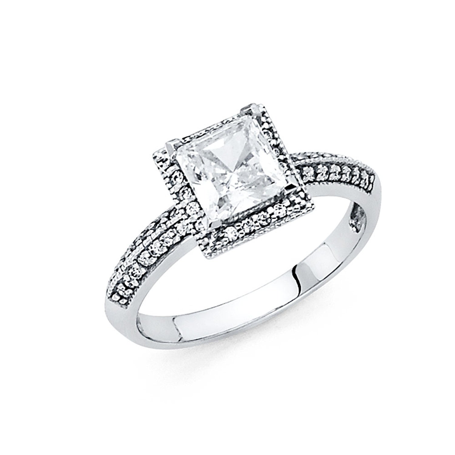 14KW CZ ENGAGEMENT RING (RG59)