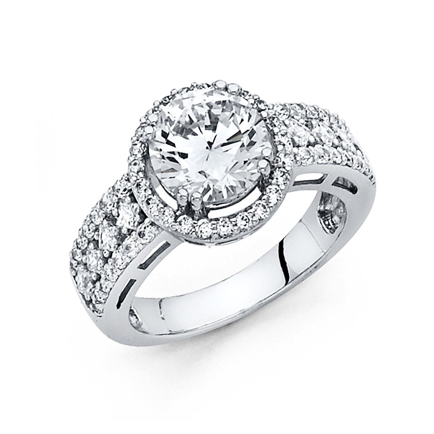 14KW CZ ENGAGEMENT RING (RG64)