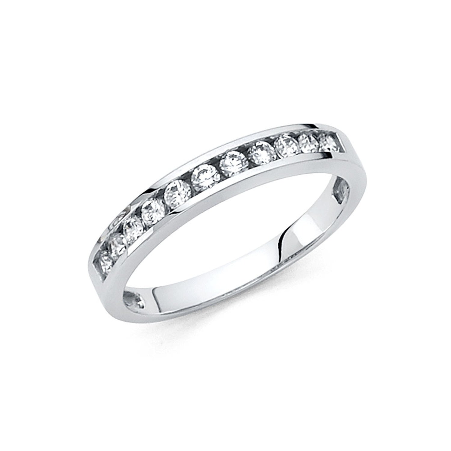 14KW CZ WEDDING BAND (RG68W)