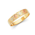 14K 3C CZ WEDDING BAND MEN (RG113)