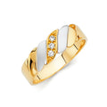 14K 2T CZ WEDDING BAND MEN (RG115)