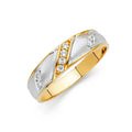 14K 2T CZ WEDDING BAND MEN (RG135)