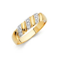 14K 2T CZ WEDDING BAND MEN (RG147)