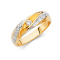 14K 2T CZ WEDDING BAND MEN (RG149)