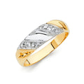 14K 2T CZ WEDDING BAND MEN (RG155)