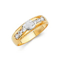 14K 2T CZ WEDDING BAND MEN (RG157)