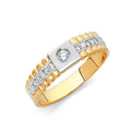 14K 2T CZ WEDDING BAND MEN (RG159)