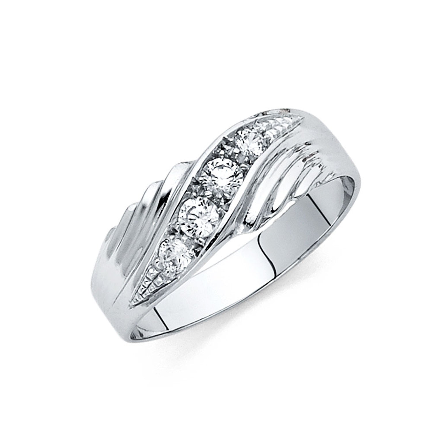 14KW CZ WEDDING BAND MEN (RG163)