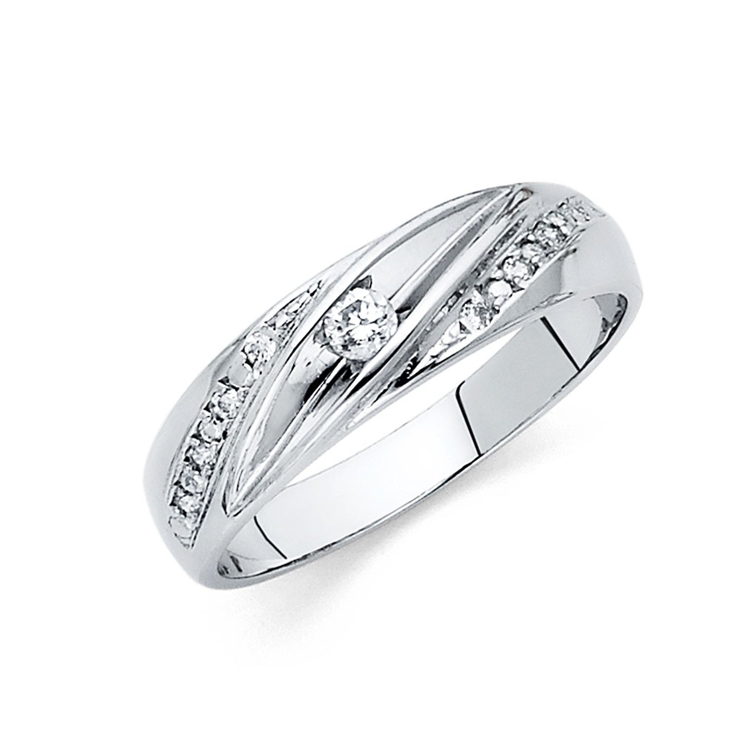 14KW CZ WEDDING BAND MEN (RG167)