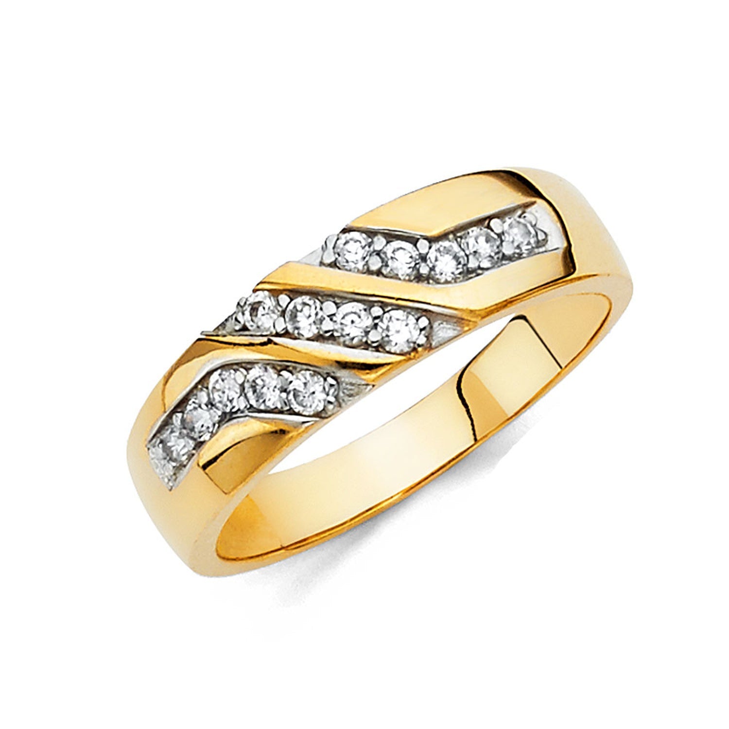 14KY CZ WEDDING BAND MEN (RG205)