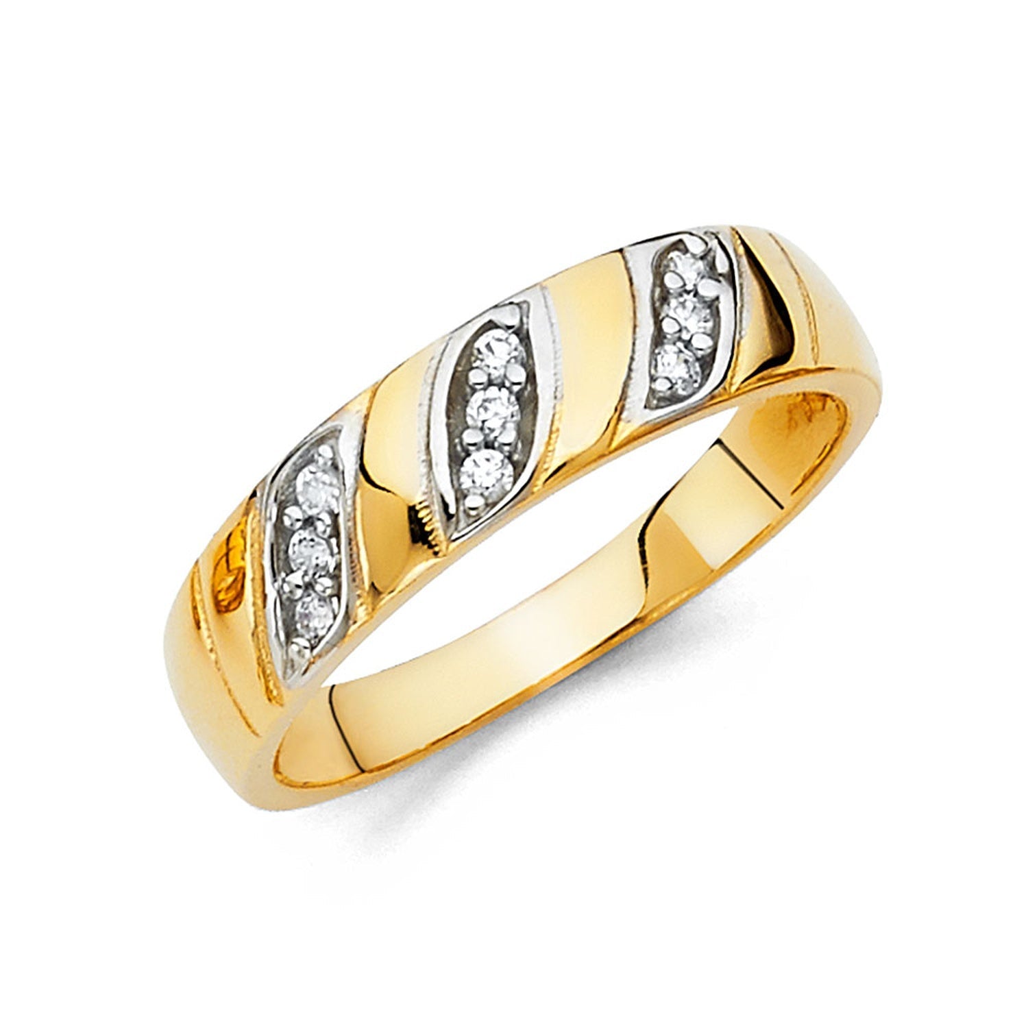 14KY CZ WEDDING BAND MEN (RG207)
