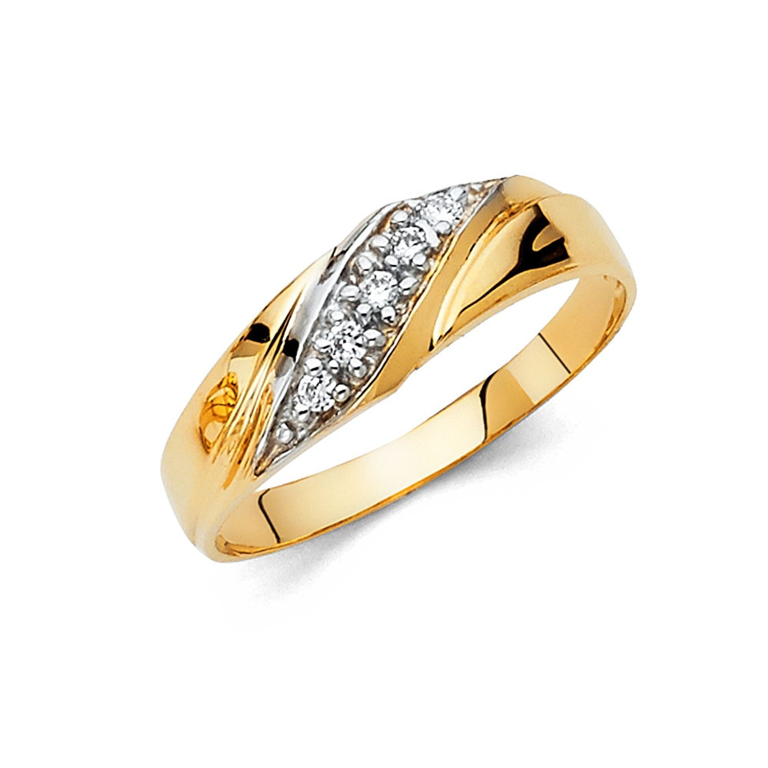 14KY CZ WEDDING BAND MEN (RG213)