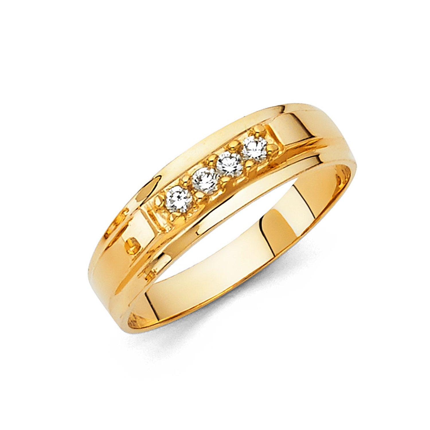 14KY CZ WEDDING BAND MEN (RG221)