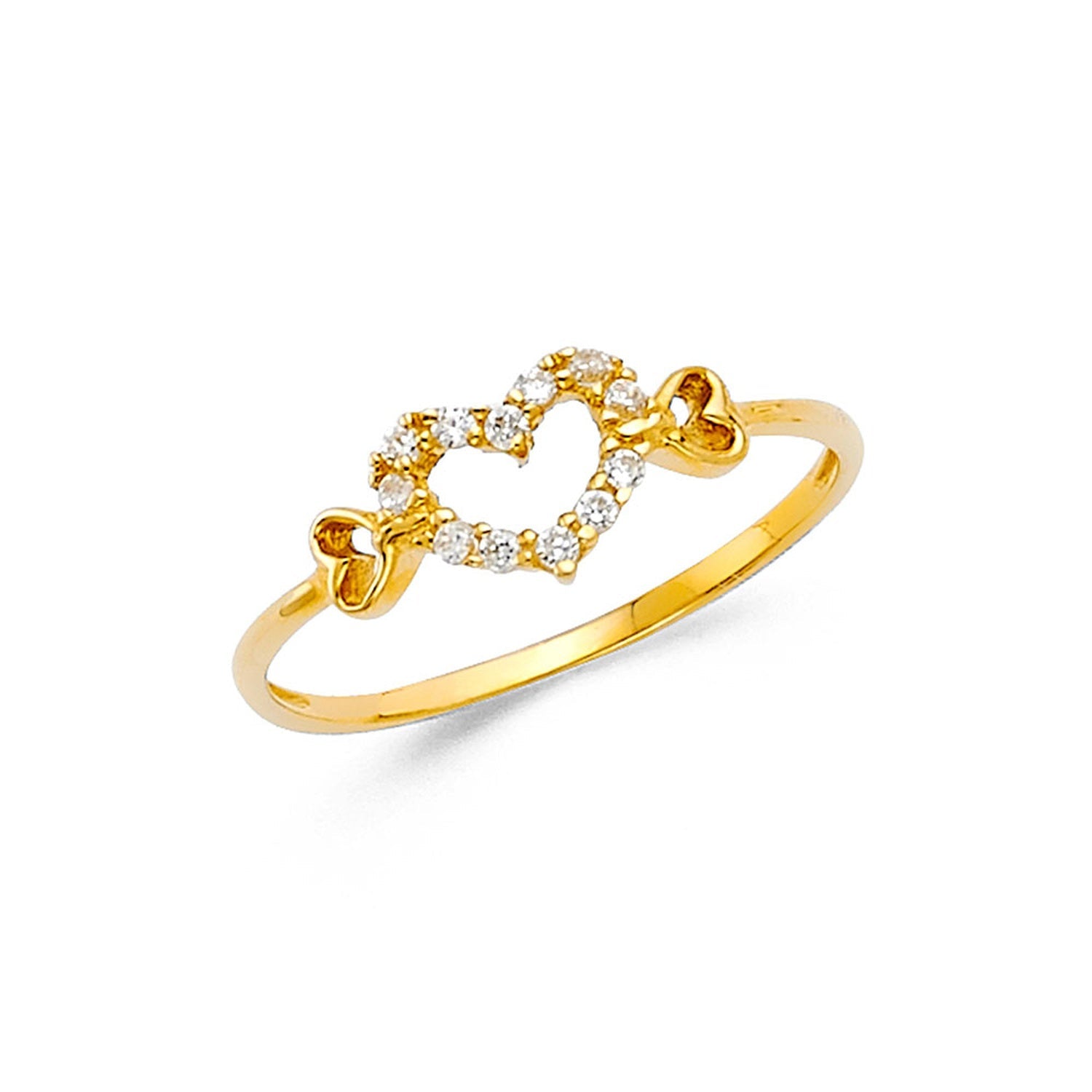 14KY CZ HEART RING (RG317)