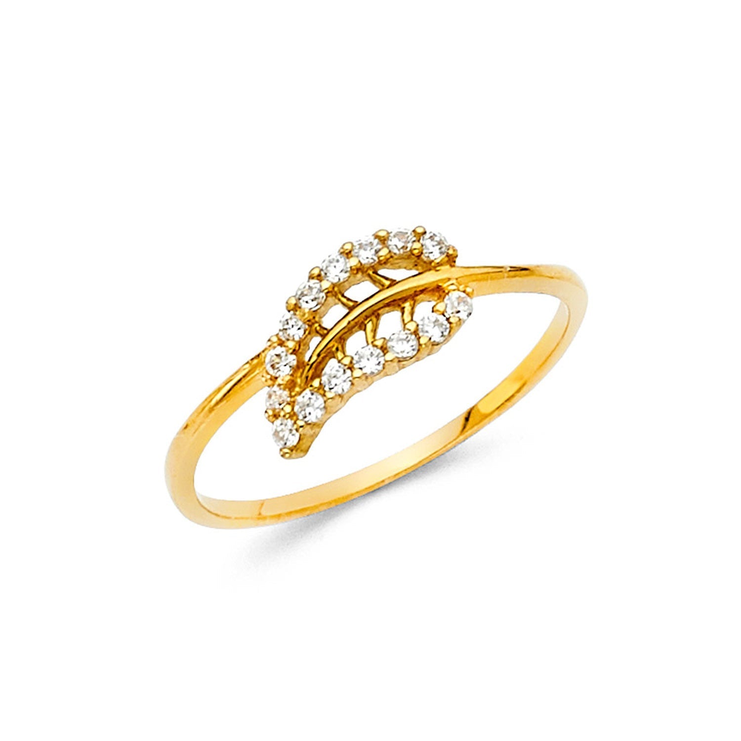 14KY CZ LEAVE RING (RG321)