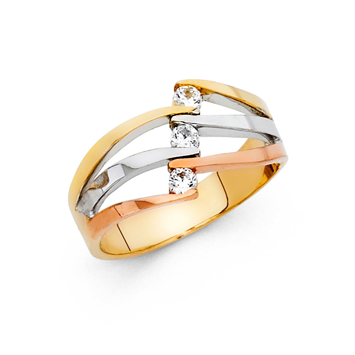 14K 3C SEMANARIO CZ RINGS (RG584)