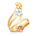 14K 3C FLOWER RINGS (RG603)