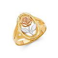 14K 3C FLOWER RINGS (RG604)