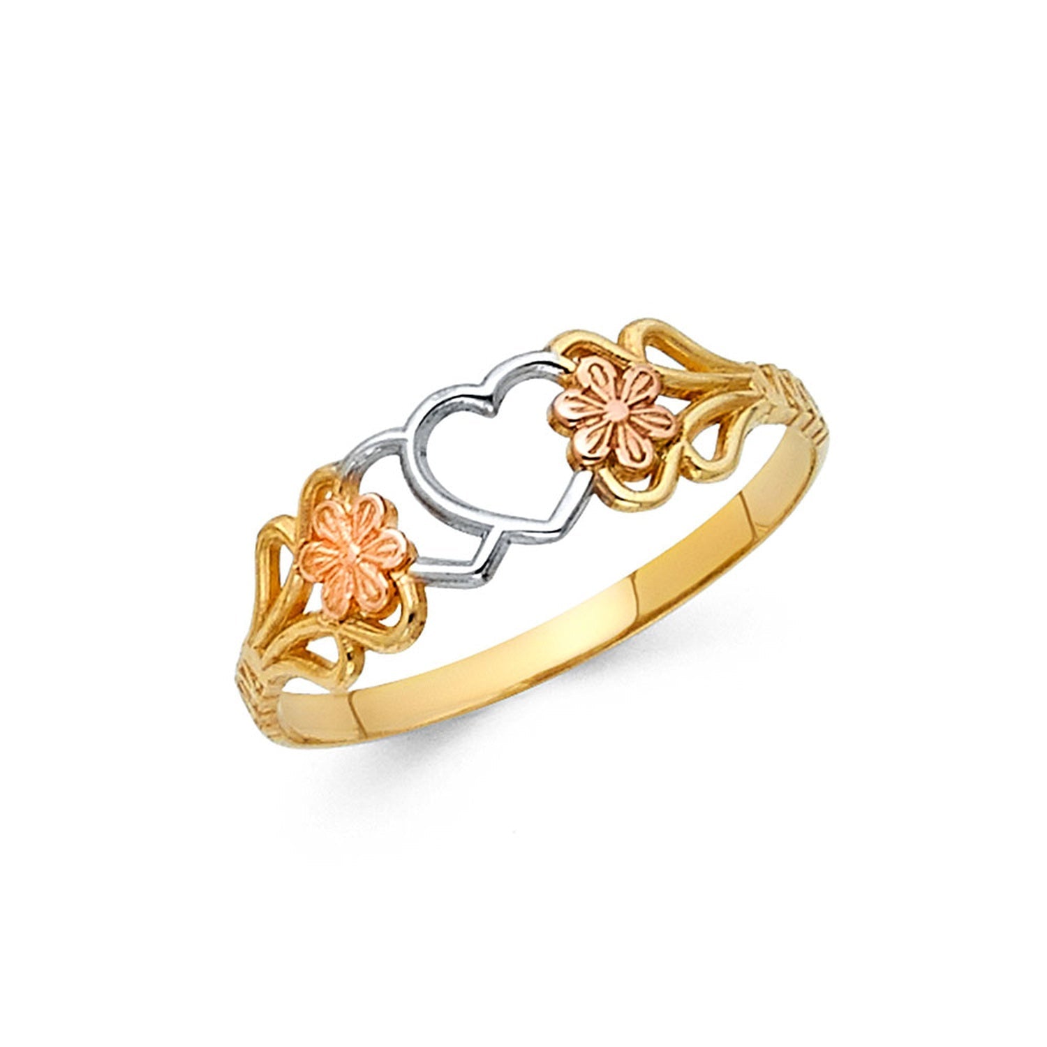 14K 3C FLOWER RINGS (RG608)