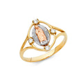 14K 3C GUADALUPE CZ RINGS (RG618)