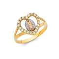 14K 3C GUADALUPE CZ RINGS (RG621)