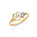 14K 2T HEART CZ RINGS (RG629)