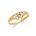14K 2T HEART CZ RINGS (RG630)