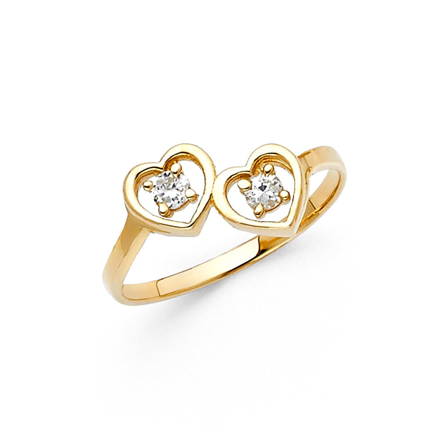 14KY HEART CZ RINGS (RG632)
