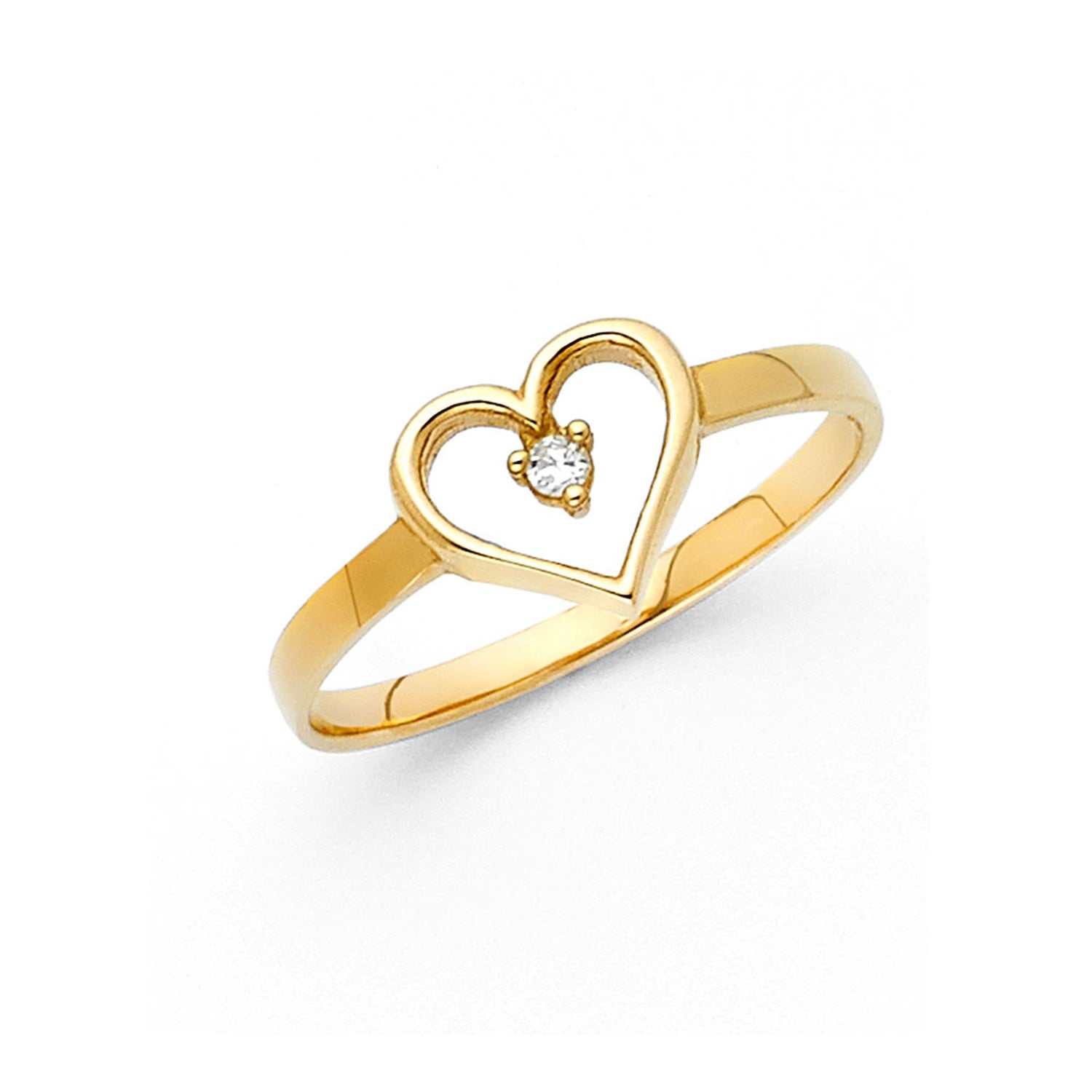 14KY HEART CZ RINGS (RG633)