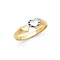 14K 2T HEART RINGS (RG638)