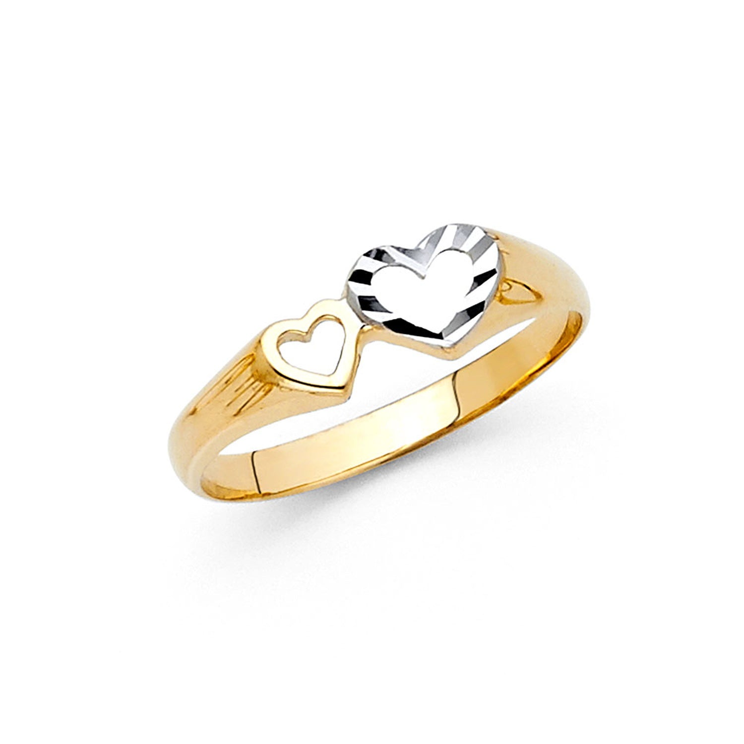 14K 2T HEART RINGS (RG638)