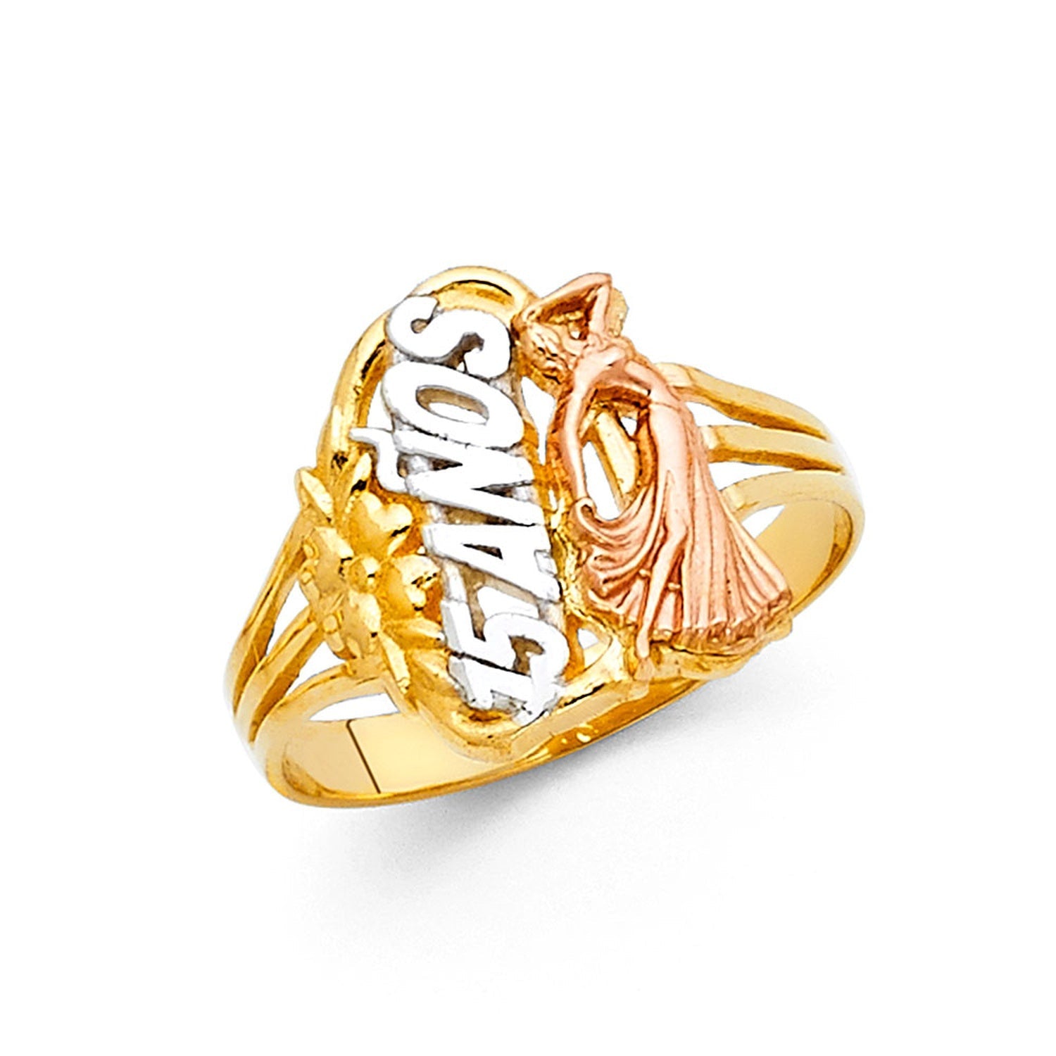 14K 3C 15 YRS RINGS (RG641)