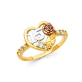 14K 3C 15 YRS CZ RINGS (RG662)