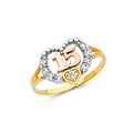 14K 3C 15 YRS CZ RINGS (RG663)