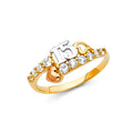14K 3C 15 YRS CZ RINGS (RG665)