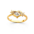 14K 2T 15 YR CZ RINGS (RG678)