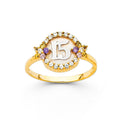 14K 2T 15 YR CZ RINGS (RG679)