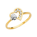 14K 2T HEART CZ RING (RG683)