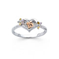 14KW 15 YR HEART CZ RING (RG685)
