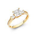 14KY PR CZ ENG RING W/PR SIDE